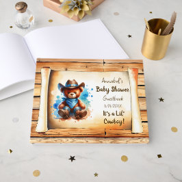 Lil'Cowboy Personlig Boy's Baby Shower Gästböcker