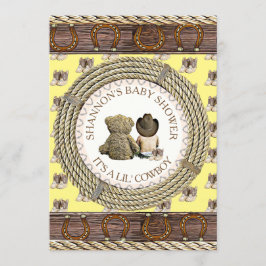 Lil'Cowboy Rustic Land och Westerna babyskor Inbjudningar