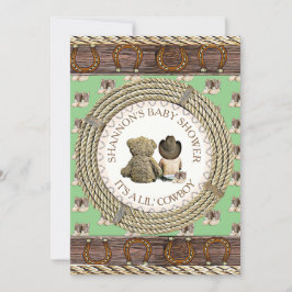 Lil'Cowboy Rustic Land och Westerna babyskor Inbjudningar