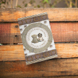 Lil'Cowboy Rustic Land och Westerna babyskor Inbjudningar