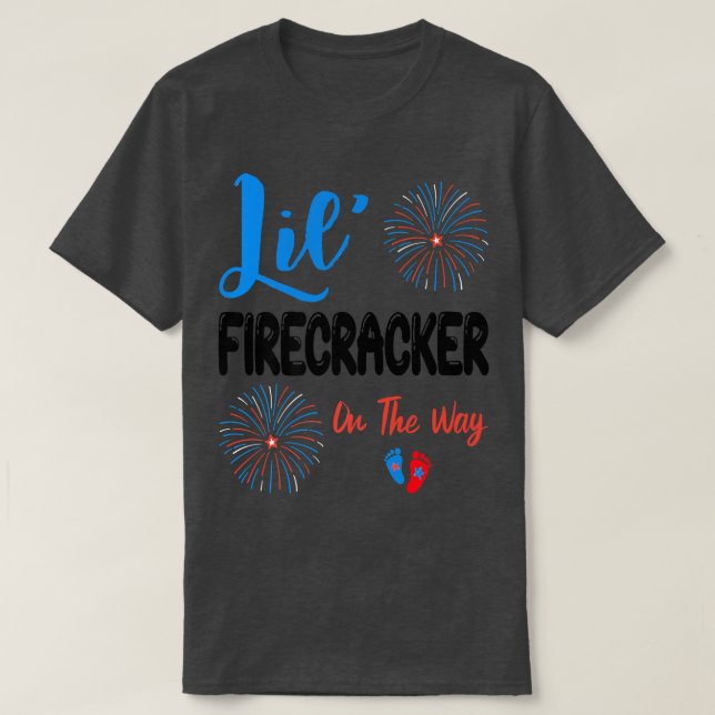 Lil'Firecracker på vägen, 4:e juli Pregn T Shirt (Design framsida)