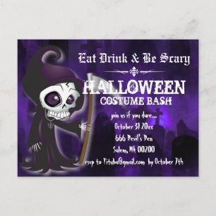 Lil'Grim Halloween fest Inbjudan vykort
