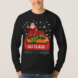 Lili Claus Red Lastbil Santa Reindeer Elf jul T Shirt