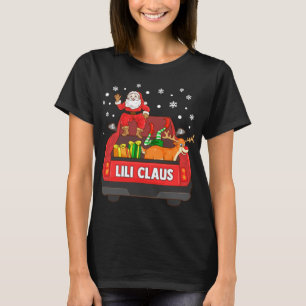 Lili Claus Red Lastbil Santa Reindeer Elf jul T Shirt