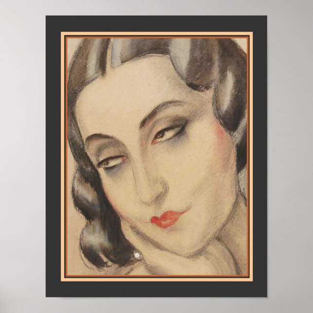 "Lili Elbe" Art Deco Print av Gerda Wegener Poster (Framsidan)