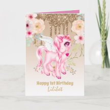 Lilibet 1st Birthday Cards - Princess Unicorns