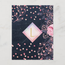 Lilibet Monogram Navy Rosegold Rosa Princess Gifts