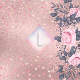 Lilibet Monogram Rosegold Blommigt lämplig för Pri Klistermärken