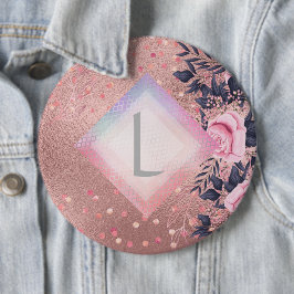 Lilibet Monogram Rosegold Blommigt lämplig för Pri Knapp