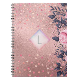 Lilibet Monogram Roséguld Blommig passande för Pri Anteckningsbok