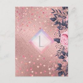 Lilibet Monogram Roséguld Blommig passande för Pri Vykort
