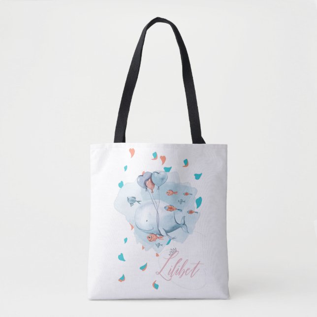 Lilibet Named Magic WHALE Gifts for Girls Tygkasse (Framsida)