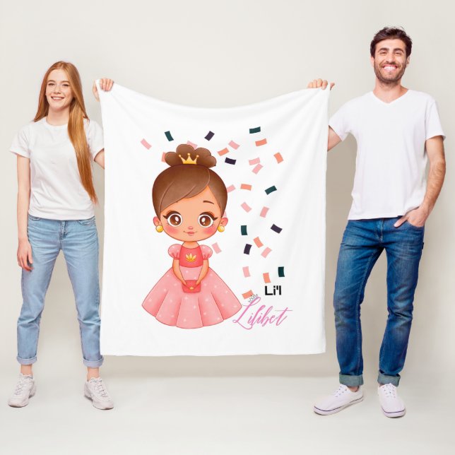 Lilibet Named Peach Princess Gifts for Girls Fleecefilt (På plats)