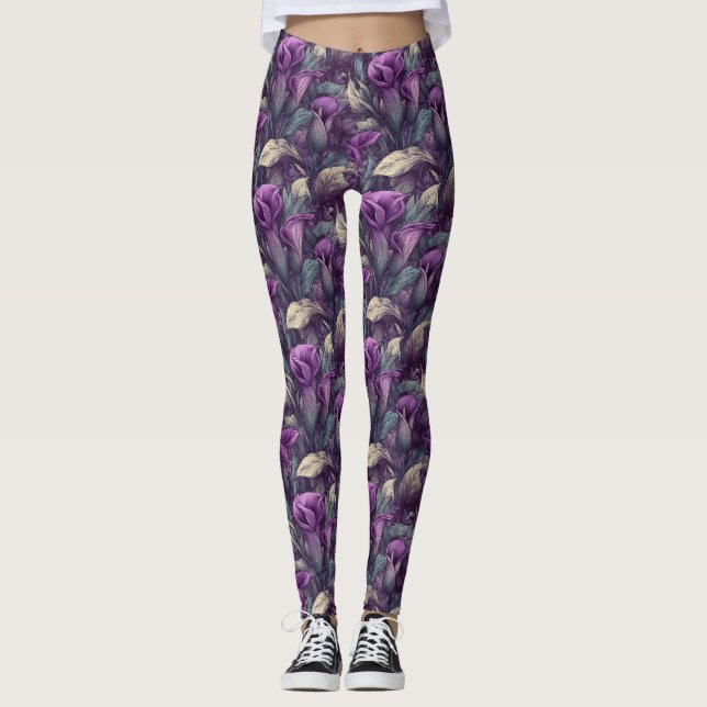 Lilie Active Wear Kallliljor Estetisk Examen Leggings (Framsida)