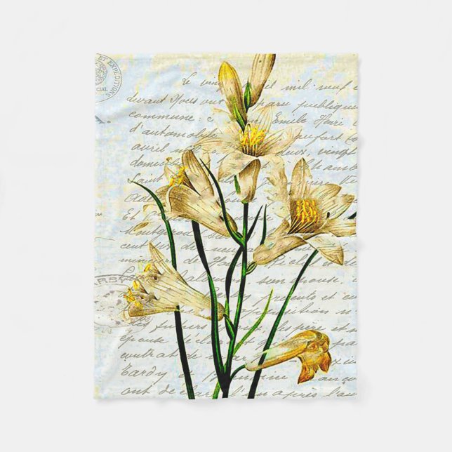 Lilier och text fleecefilt (Framsidan)