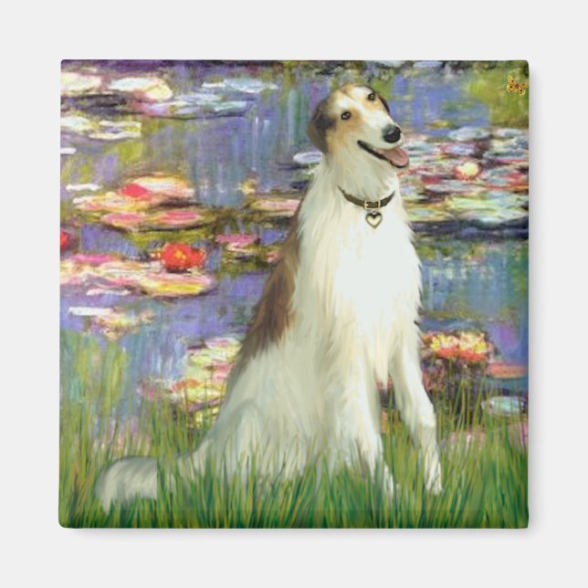 Lilies 2 - Borzoi Magnet (Framsidan)