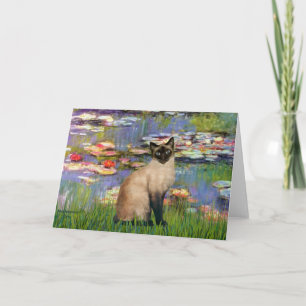 Lilies 2 - Seal Point Siamese cat Kort