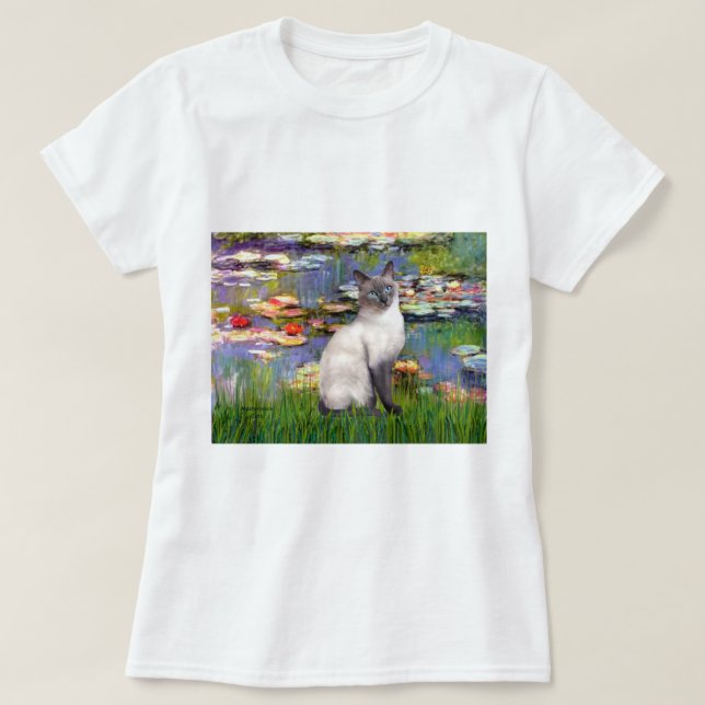 Lilies 2 - Siameserkat med blåa poäng Tröja (Design framsida)