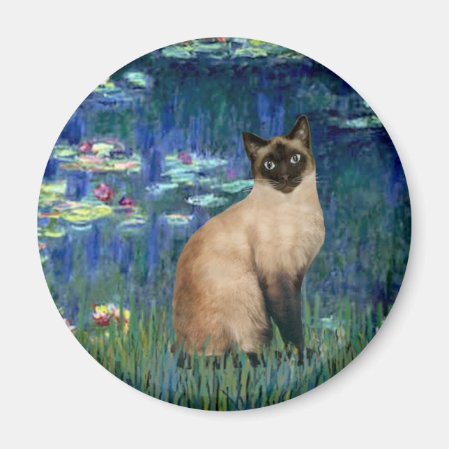 Lilies 5 - Seal Point Siamese cat Magnet (Framsidan)