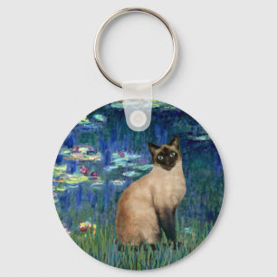 Lilies 5 - Seal Point Siamese cat Nyckelring