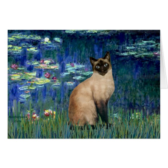 Lilies 5 - Seal Point Siamese katt Hälsningskort (Framsidan Horizontal)