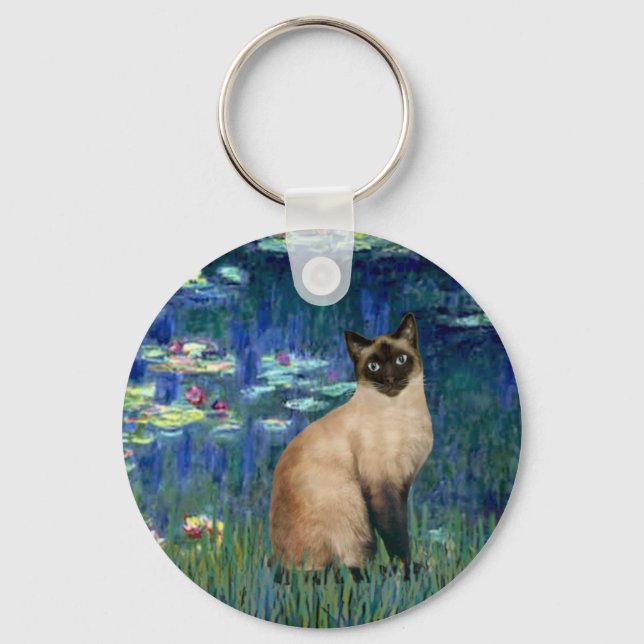 Lilies 5 - Seal Point Siamese katt Nyckelring (Framsida)
