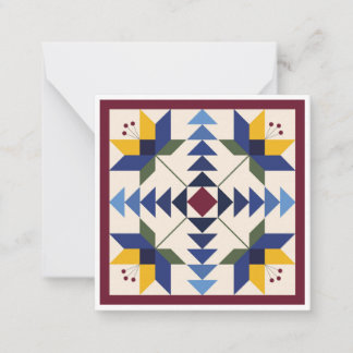 Lilies Barn Quilt Flat Notecard Anteckningskort