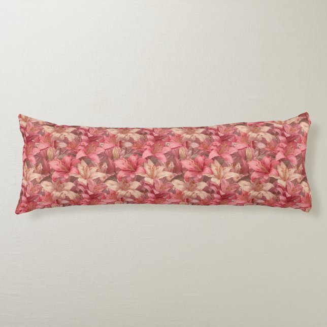 Lilies Bouquet Hem Dekoration Blommig Minnes Foam Kroppskudde (Framsidan)