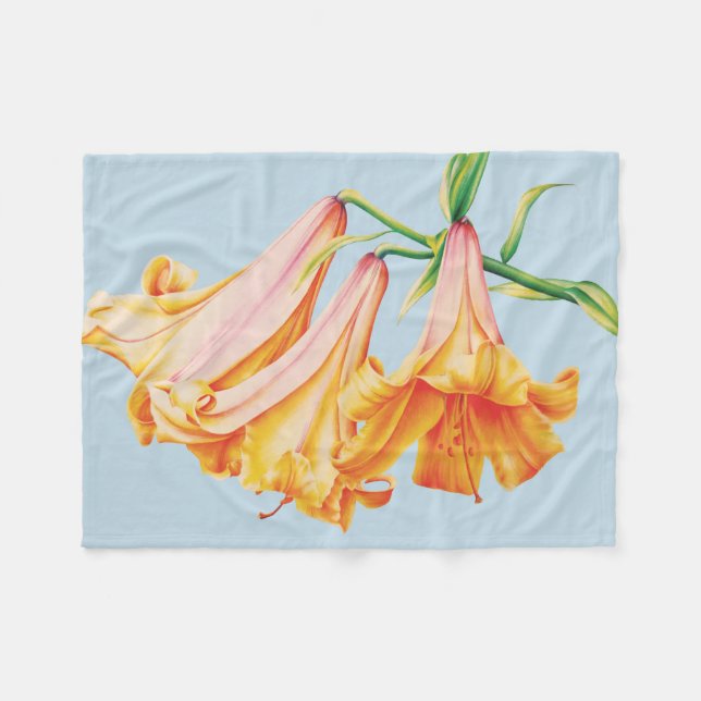 Lilies bra art botaniska klockblommor fleecefilt (Framsidan (Horisontell))