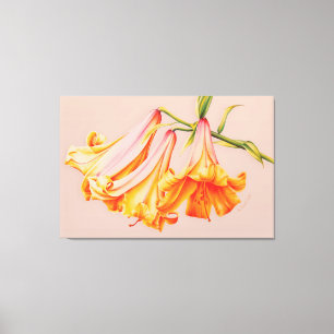 Lilies bra art botaniskt kanvastryck stort