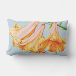 Lilies bra konsmålning på blå lumberkuddar lumbarkudde