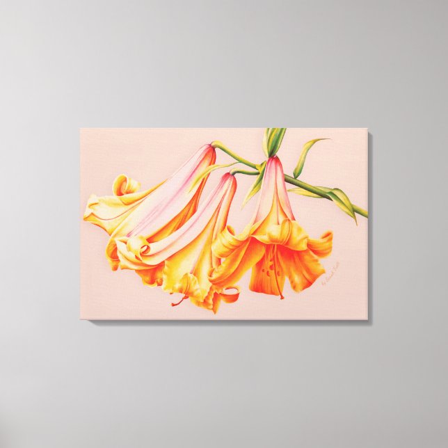 Lilies fint konstbotaniskt canvastryck stort (Framsida)
