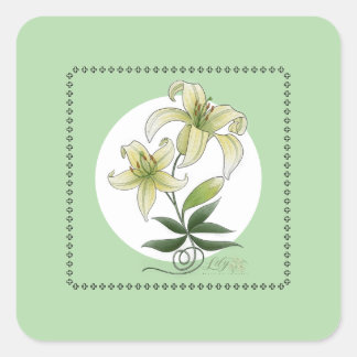 Lilies Fyrkantigt Klistermärke