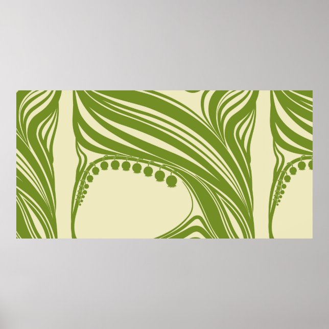 Lilies i dalen. Blommigt ram. Vackert vint Poster (Framsidan)