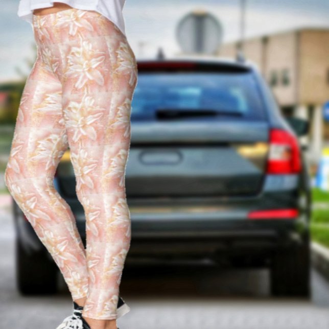 Lilies in Rosa Fantasy Leggings (These Lilies In Pink Fantasy leggings, would be fun to wear in Spring!)
