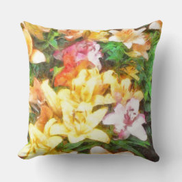 Lilies Kärlek och Light Watercolor Kudde