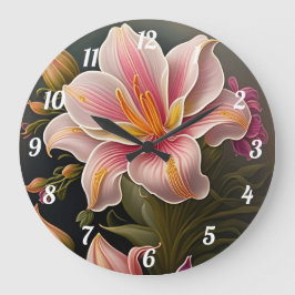 Lilies Large Clock Stor Klocka