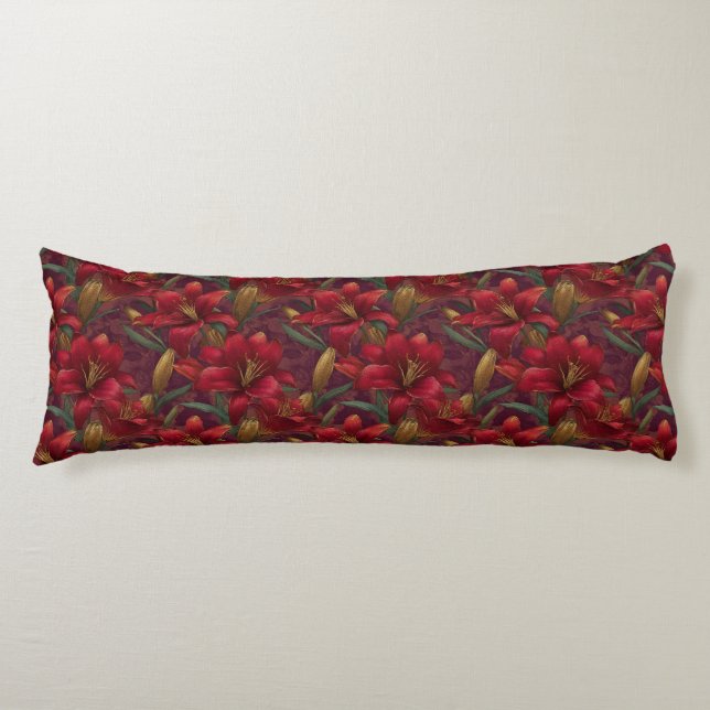 Lilies Natur Gästrum Dekoration Boho Memory Foam Kroppskudde (Framsidan)