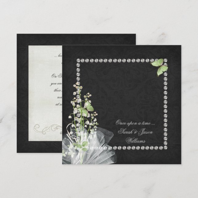 Lilies och Diamonds Vow Renewal Inbjudningar (Fram/baksida)