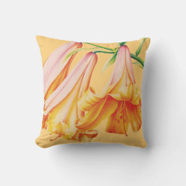 Lilies orange gult dekorativ kudde