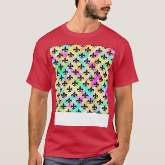 Lilies på färgfulla 80-tal Färg Mönster T Shirt