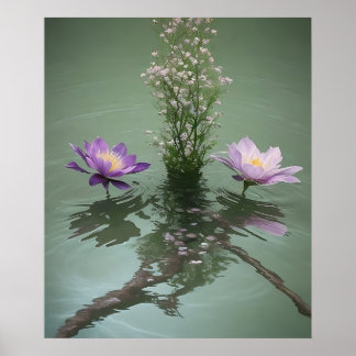 Lilies på Pond Poster