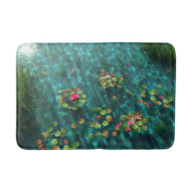 Lilies på Vatten-bathmat Badrumsmatta (Framsidan)