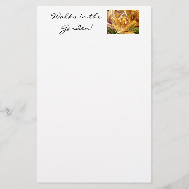 Lilies Stationery Walks i Garden! Brevpapper (Framsida)