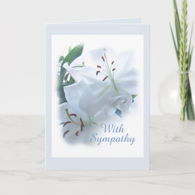 Lilies Sympathy Card Kort (Framsida)
