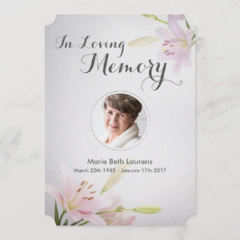 Lilies Sympathy Memorial - tack för ditt kort med