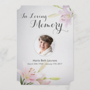 Lilies Sympathy Memorial - tack för ditt kort med 