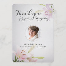 Lilies Sympathy Memorial - tack för ditt kort med