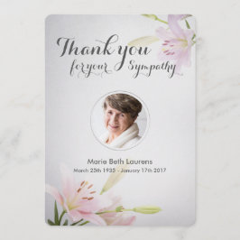 Lilies Sympathy Memorial - tack för ditt kort med