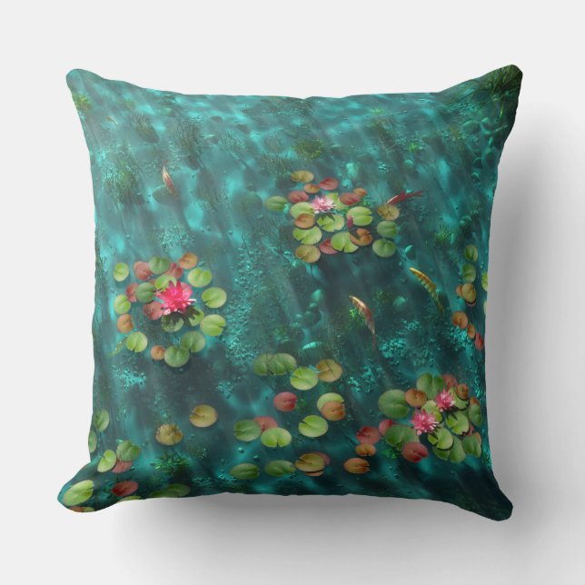 Lilies vid Vatten Pillow Kudde (Framsida)